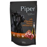 Hrana umeda pentru caini Piper Adult, Inimi de pui si Orez brun, 500 g