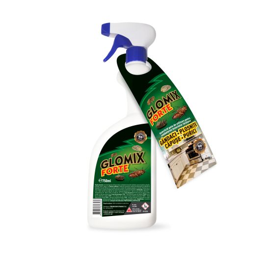Glomix Forte 750 ml, Insecticid gata de utilizare pentru gandaci, plosnite, capuse si purici