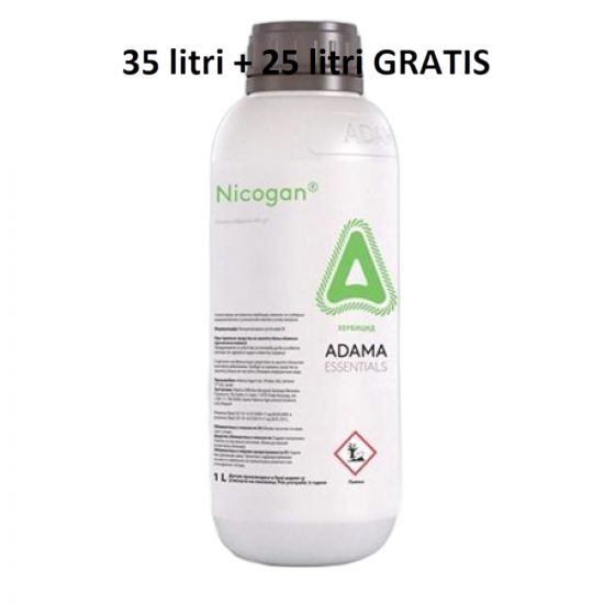 Pachet promotional Erbicid Nicogan 40 SC, 1 litru, 35 litri + 25 litri GRATIS