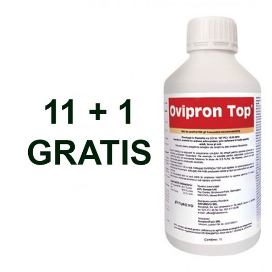 Pachet promotional Insecticid-Acaricid Ovipron Top, 1 litru, 11 litri + 1 litru GRATIS