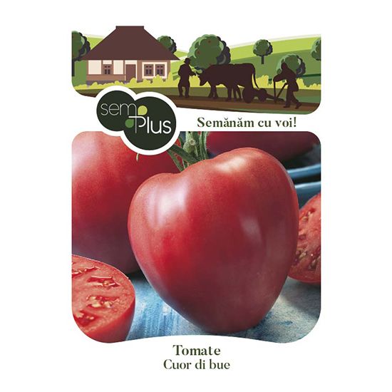 Seminte de tomate inima de bou, 0,5 grame, SemPlus