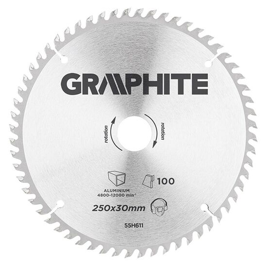 Disc fierastrau circular varf vidia/100 dinti 250x30mm pentru al graphite 55h611