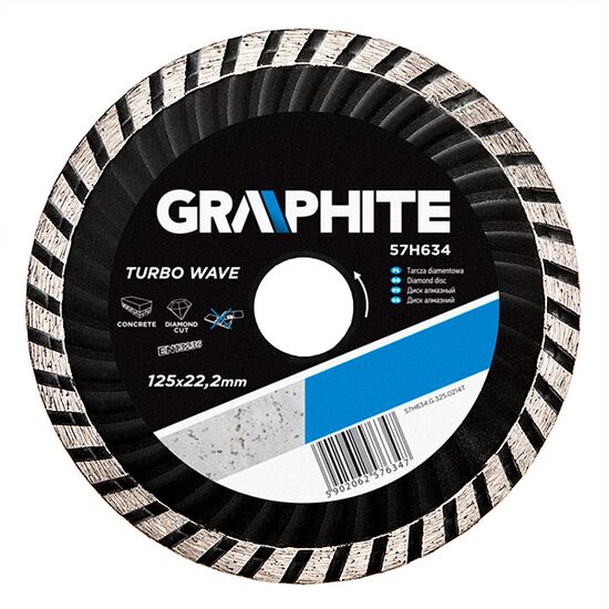 Disc diamantat pentru zidarie 125mm/22,2mm turbo wave graphite 57h634