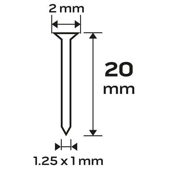 Cuie galvanizate pentru capsator pneumatic 14-570 ga18 tip 300(f) 20mm neo tools 14-652